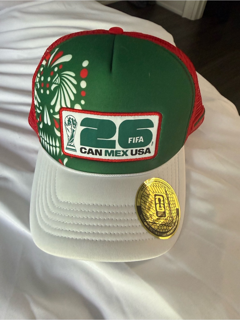 FIFA 26 CAN MEX USA Green & White Trucker Hat